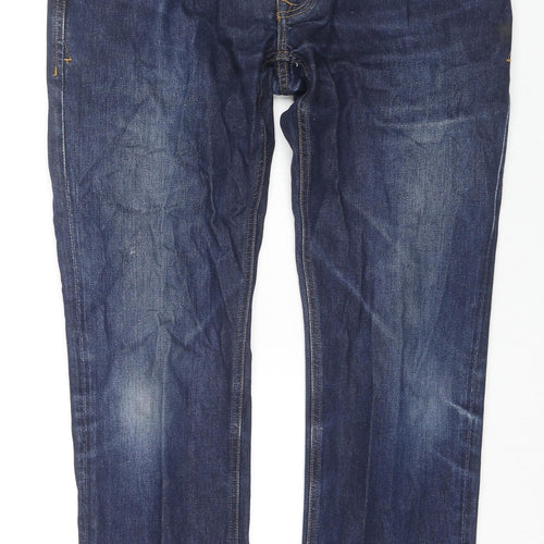 Easy Womens Blue Cotton Skinny Jeans Size 34 in L28 in Regular Zip