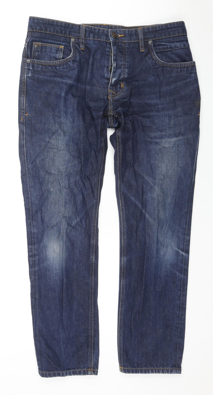 Easy Womens Blue Cotton Skinny Jeans Size 34 in L28 in Regular Zip
