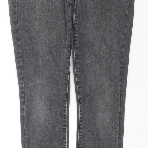 NEXT Womens Black Cotton Skinny Jeans Size 10 L27 in Regular Zip