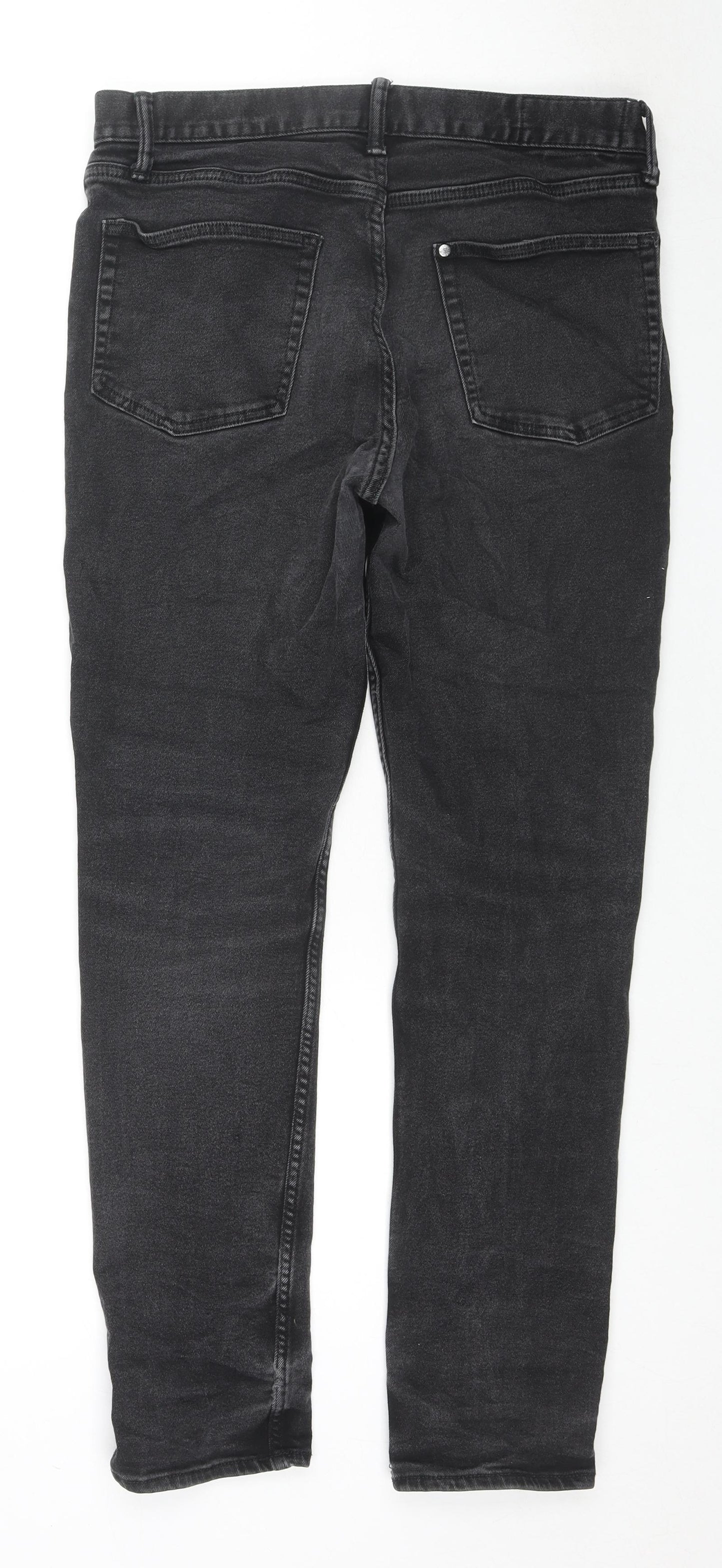 H&M Mens Blue Cotton Straight Jeans Size 33 in L32 in Regular Zip
