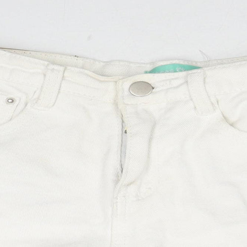 Moses Queen Womens White Cotton Hot Pants Shorts Size M L3 in Regular Zip