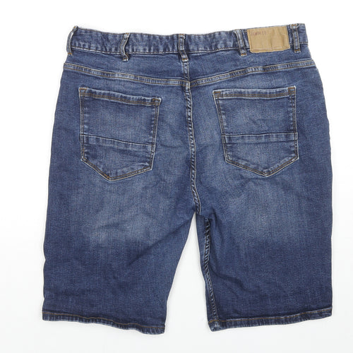 Denim & Co. Mens Blue Cotton Chino Shorts Size 38 in L10 in Regular Zip