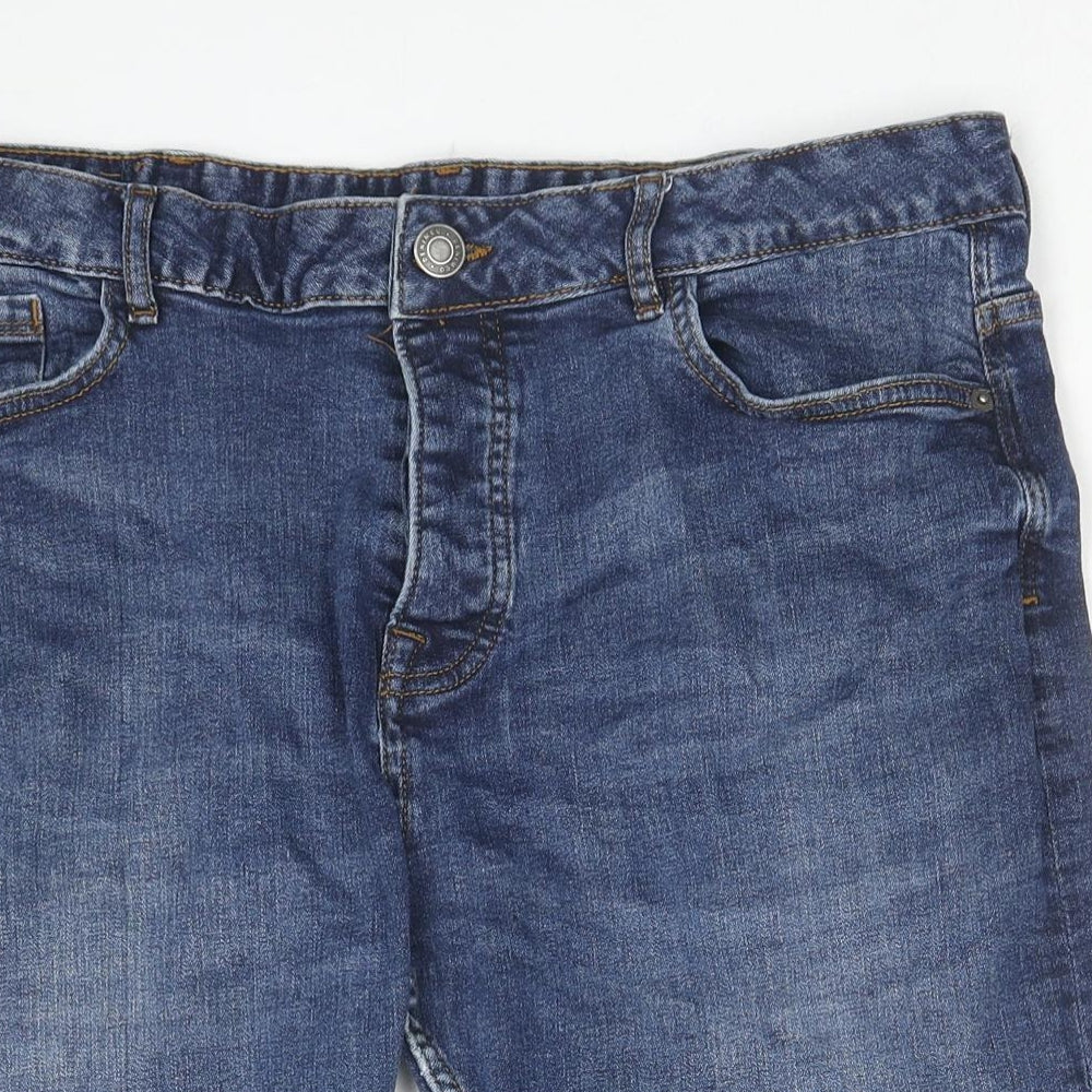 Denim & Co. Mens Blue Cotton Chino Shorts Size 38 in L10 in Regular Zip