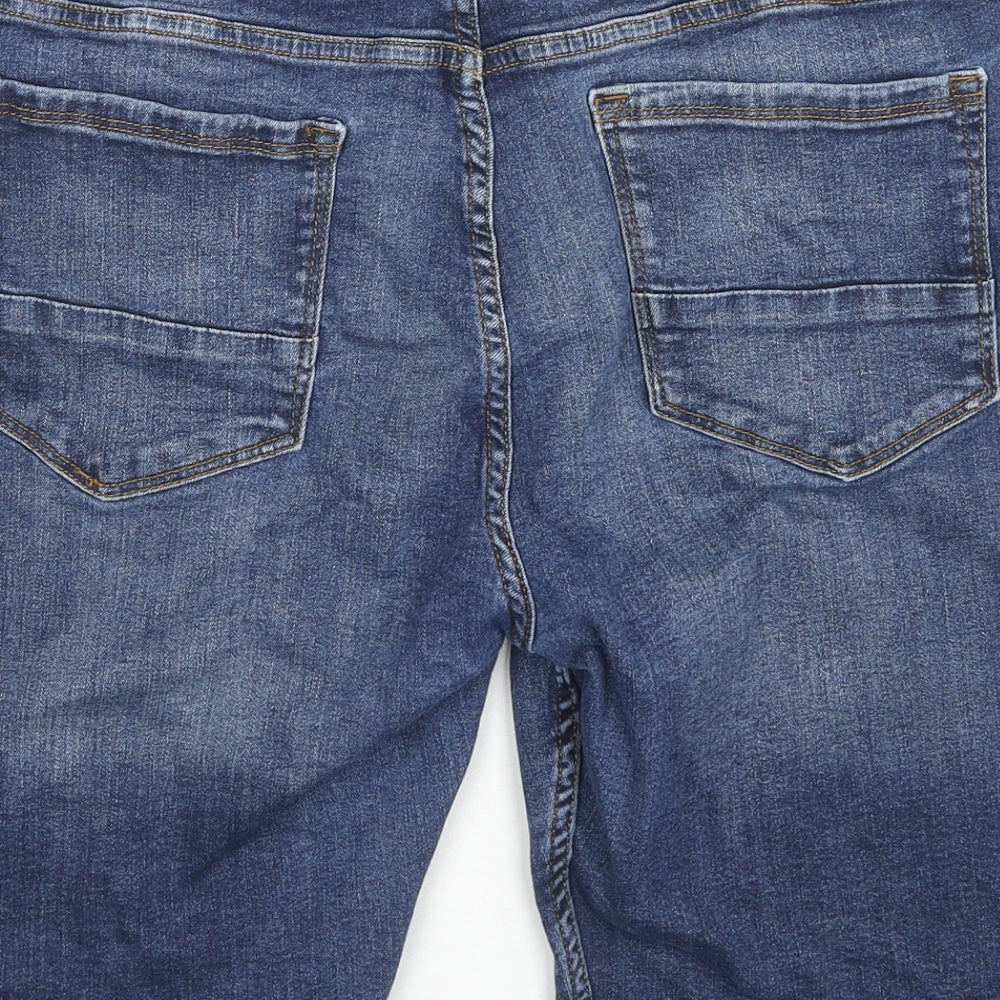 Denim & Co. Mens Blue Cotton Chino Shorts Size 38 in L10 in Regular Zip