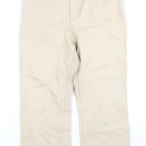 Lindex Womens Beige Cotton Straight Jeans Size 12 L24 in Regular Zip