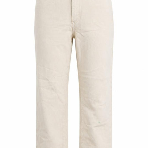 Lindex Womens Beige Cotton Straight Jeans Size 12 L24 in Regular Zip