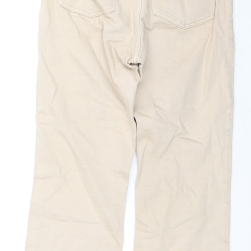 Lindex Womens Beige Cotton Straight Jeans Size 12 L24 in Regular Zip