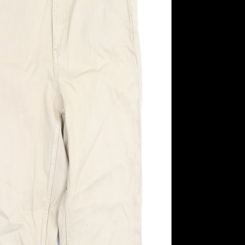 Lindex Womens Beige Cotton Straight Jeans Size 12 L24 in Regular Zip
