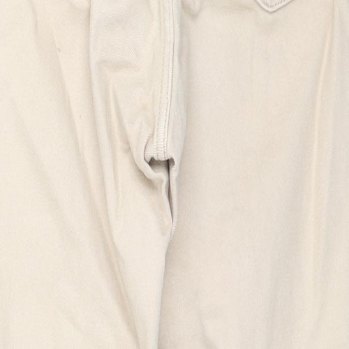 Lindex Womens Beige Cotton Straight Jeans Size 12 L24 in Regular Zip