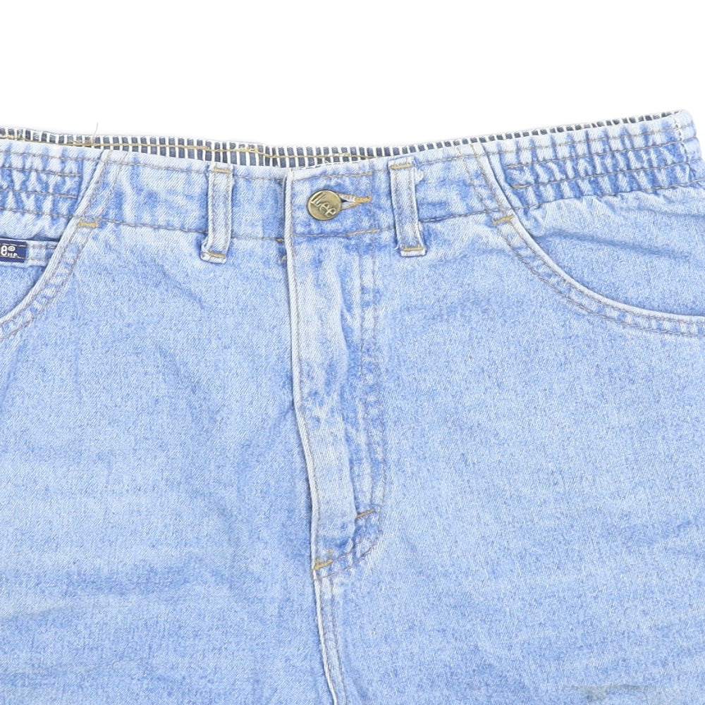 Lee Womens Blue Cotton Skimmer Shorts Size 10 L7 in Regular Zip