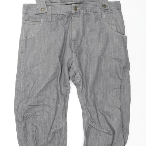 Aqua Mens Grey Cotton Tapered Jeans Size 34 in L29 in Regular Zip - Dungaree
