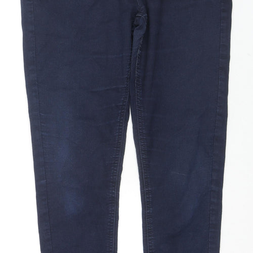 Marks and Spencer Womens Blue Cotton Skinny Jeans Size 12 L27 in Regular Zip