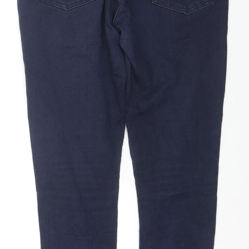 Marks and Spencer Womens Blue Cotton Skinny Jeans Size 12 L27 in Regular Zip