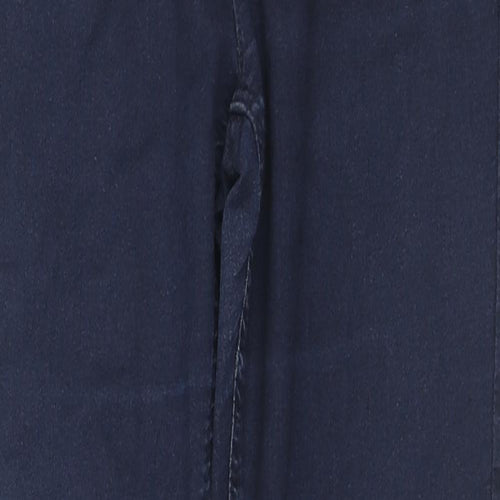 Marks and Spencer Womens Blue Cotton Skinny Jeans Size 12 L27 in Regular Zip