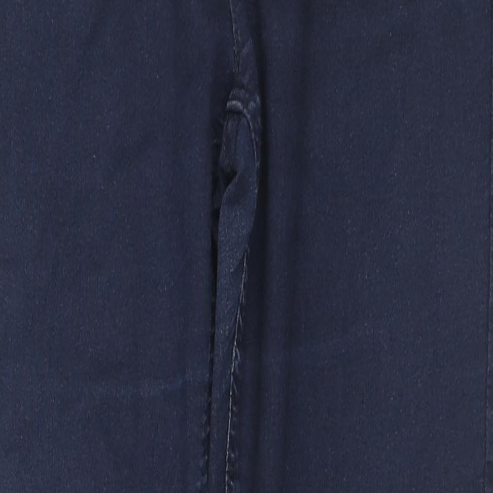 Marks and Spencer Womens Blue Cotton Skinny Jeans Size 12 L27 in Regular Zip