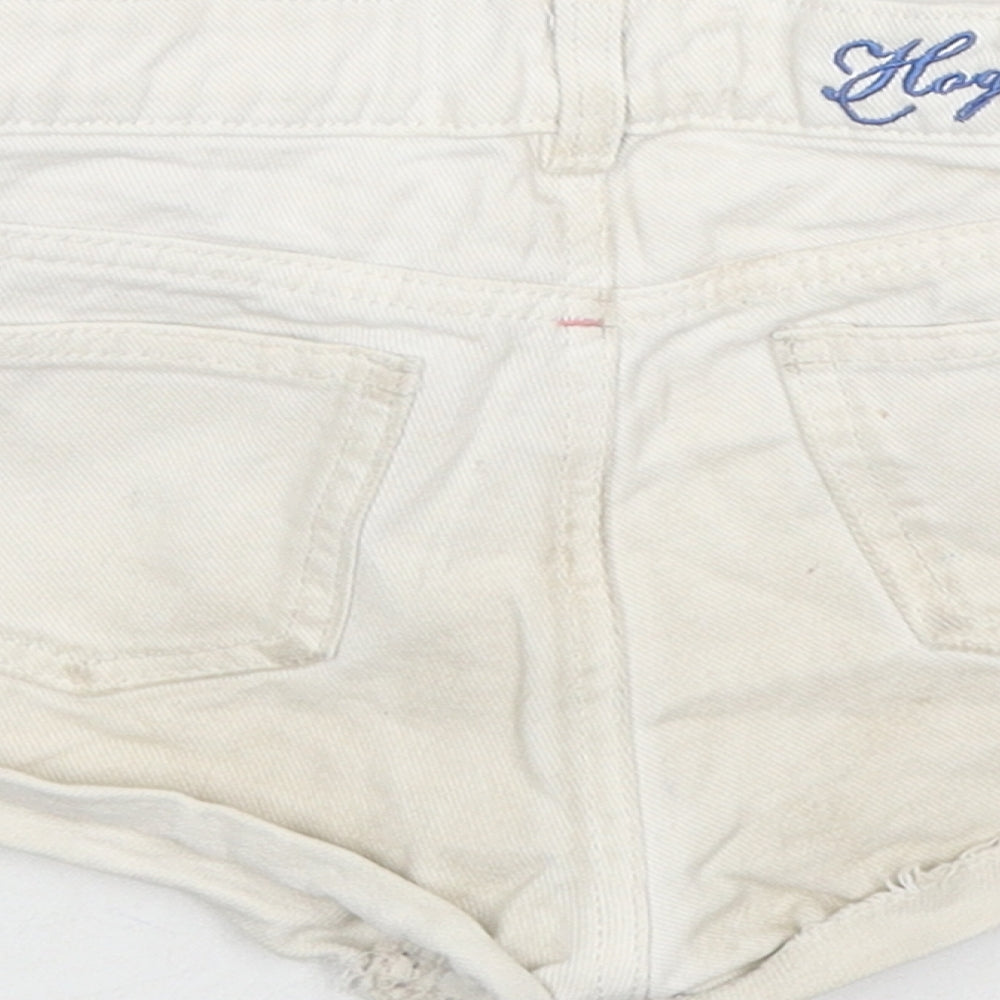Marks and Spencer Girls White Cotton Hot Pants Shorts Size 9-10 Years Regular Zip - Harry Potter