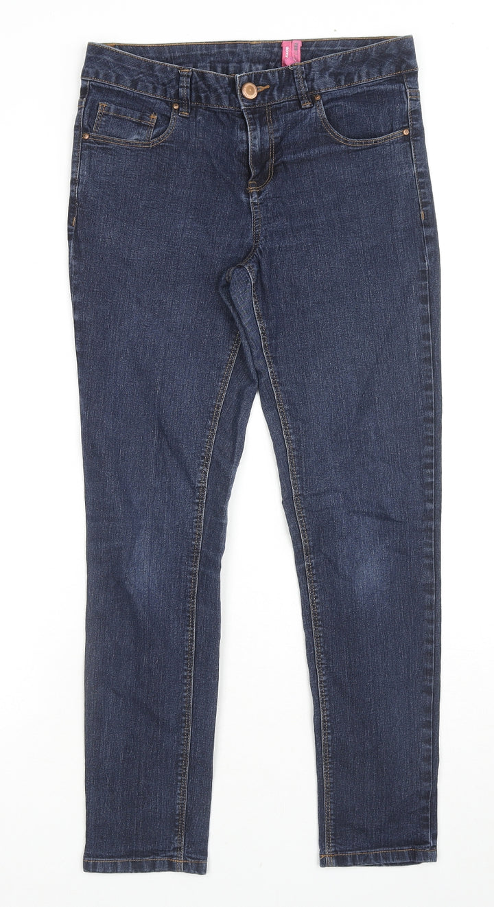 Yes Yes Womens Blue Cotton Skinny Jeans Size 10 L27 in Regular Zip