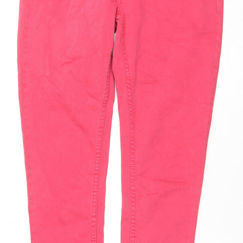 Marks and Spencer Womens Pink Cotton Skinny Jeans Size 10 L27 in Regular Zip