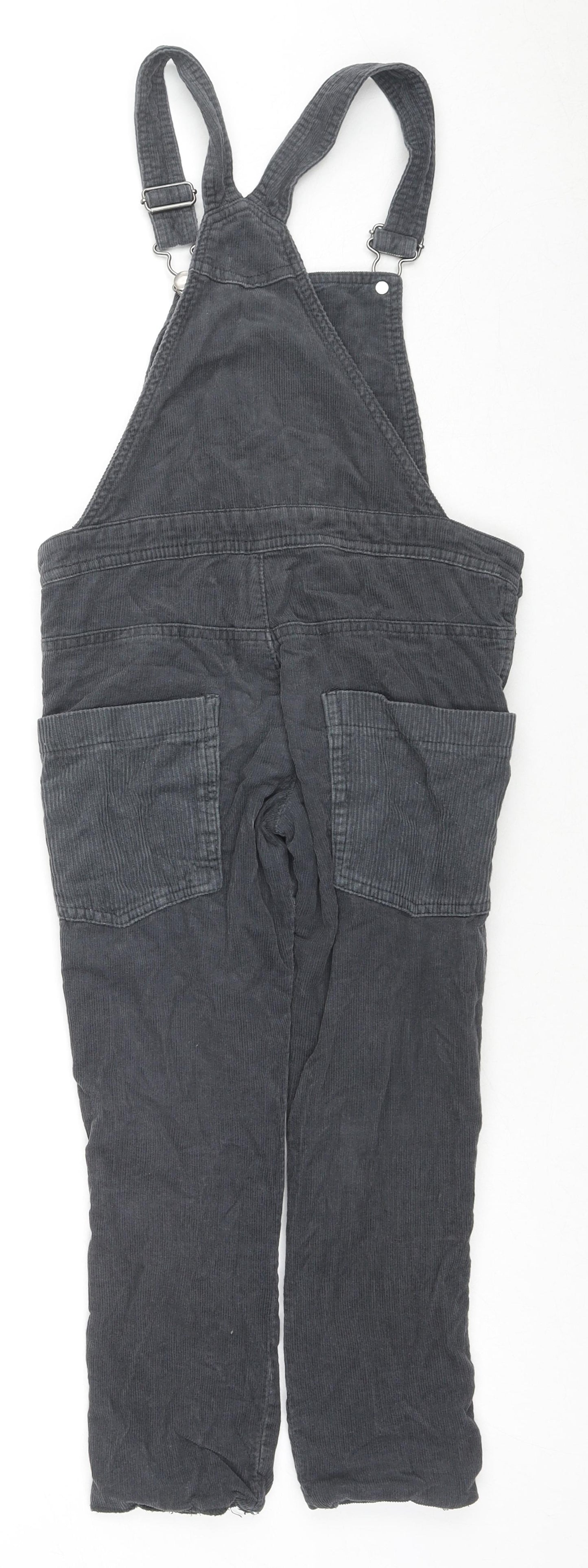 Nutmeg Boys Grey Cotton Dungarees Trousers Size 6-7 Years Regular Button