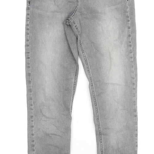 Topshop Womens Grey Cotton Skinny Jeans Size 26 L32 in Regular Zip