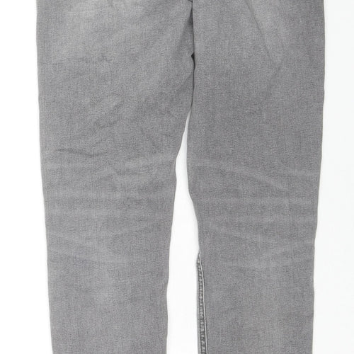 Topshop Womens Grey Cotton Skinny Jeans Size 26 L32 in Regular Zip