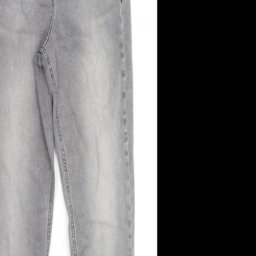 Topshop Womens Grey Cotton Skinny Jeans Size 26 L32 in Regular Zip