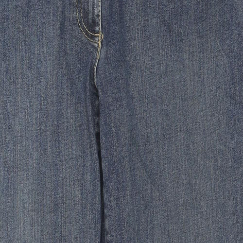 Ann Taylor Womens Blue Cotton Straight Jeans Size 6 L22 in Slim Zip