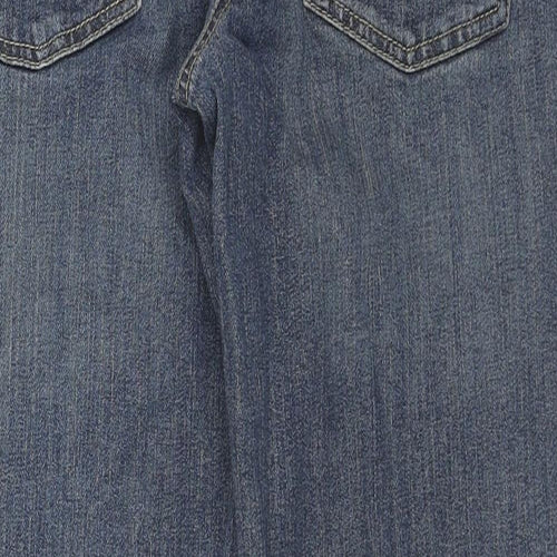 Ann Taylor Womens Blue Cotton Straight Jeans Size 6 L22 in Slim Zip