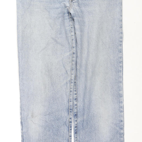 JAVA Womens Blue Cotton Straight Jeans Size 10 L30 in Regular Zip