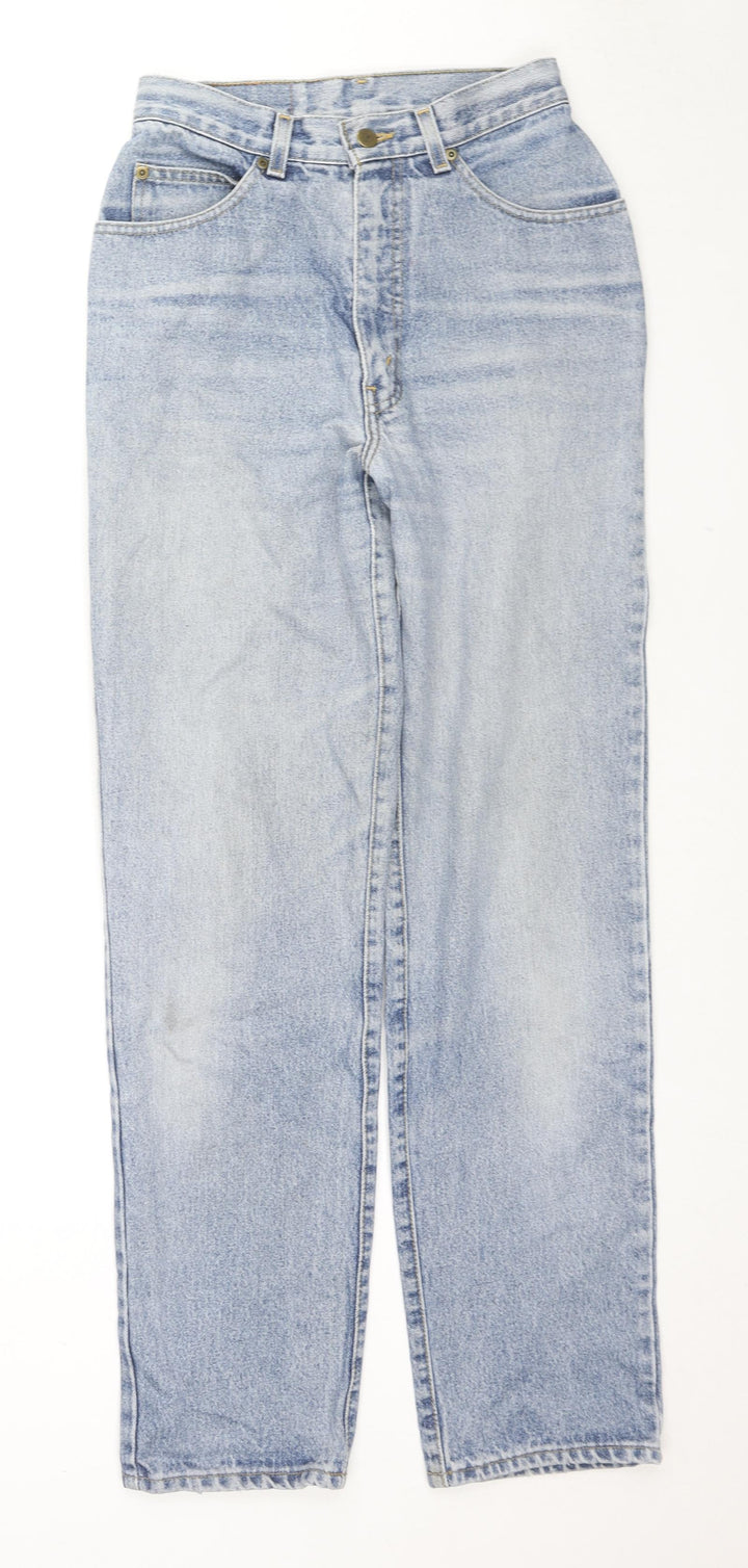 JAVA Womens Blue Cotton Straight Jeans Size 10 L30 in Regular Zip