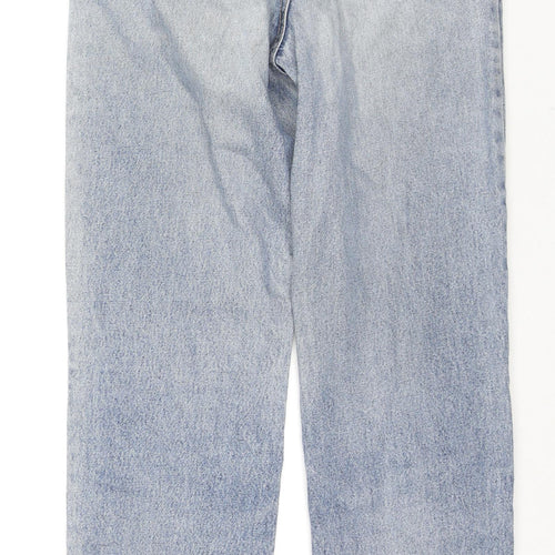 JAVA Womens Blue Cotton Straight Jeans Size 10 L30 in Regular Zip