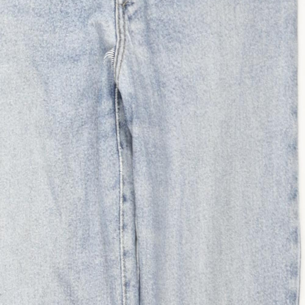 JAVA Womens Blue Cotton Straight Jeans Size 10 L30 in Regular Zip