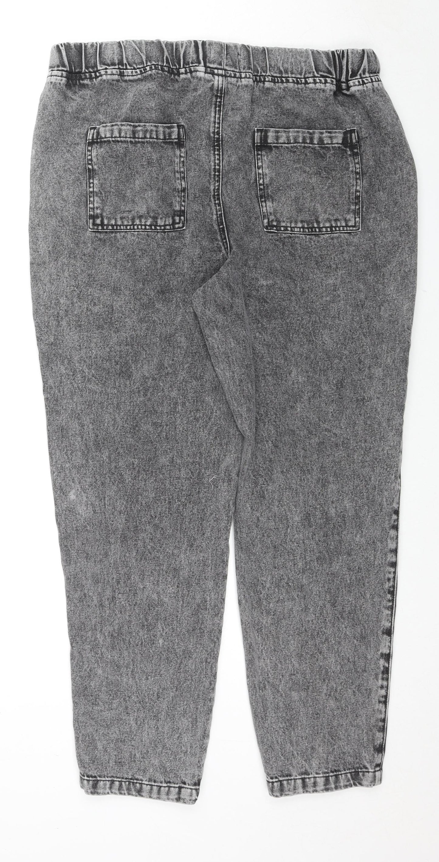 TU Womens Grey Cotton Jegging Jeans Size 16 L28 in Regular Drawstring - Jogger