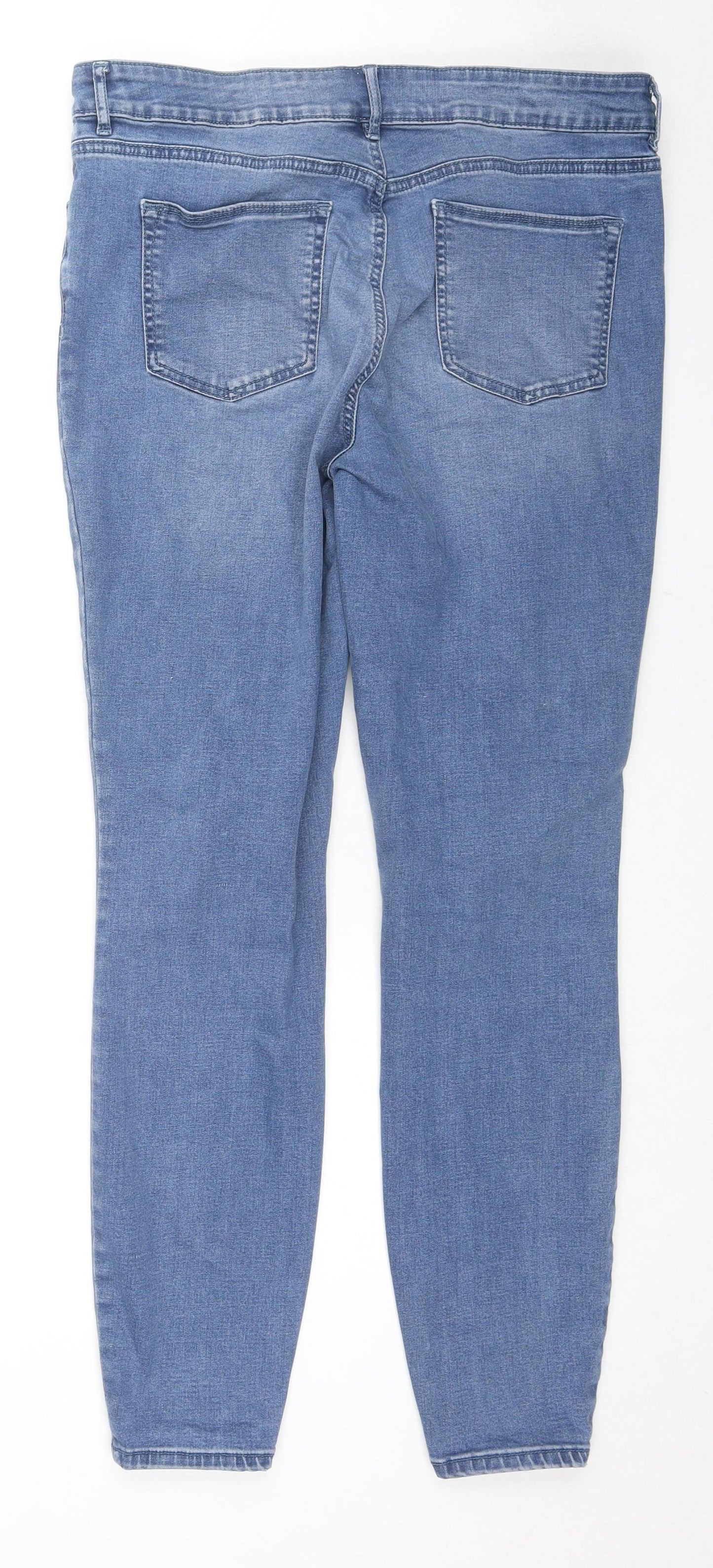TU Womens Blue Cotton Skinny Jeans Size 16 L29 in Regular Zip