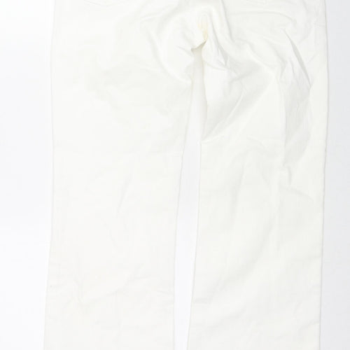 Oasis Womens White Cotton Straight Jeans Size 12 L31 in Regular Zip