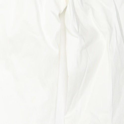 Oasis Womens White Cotton Straight Jeans Size 12 L31 in Regular Zip