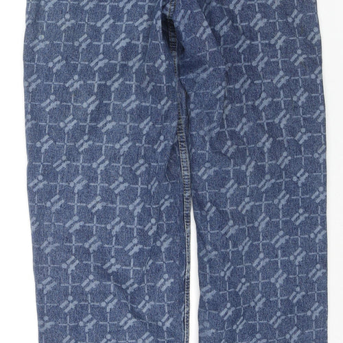 BDG Womens Blue Geometric Cotton Boyfriend Jeans Size 27 in L31 in Regular Zip