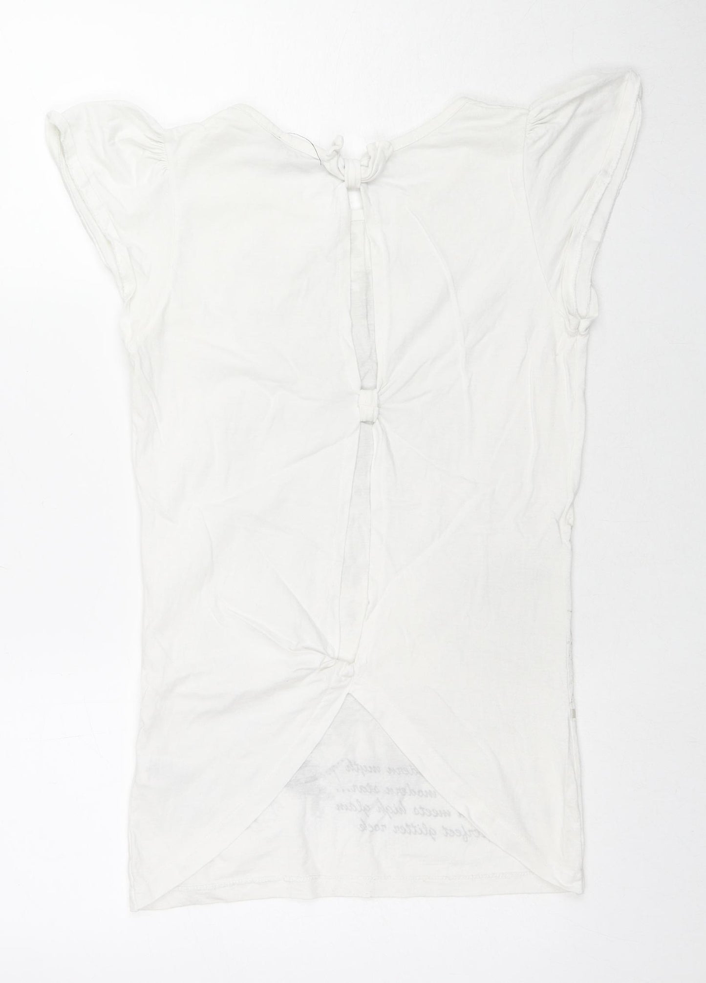 Dorothy Perkins Womens White Cotton Basic Tank Size 10 Scoop Neck - Fashion Modern Woman, Sequin Detain, Cut Out Back
