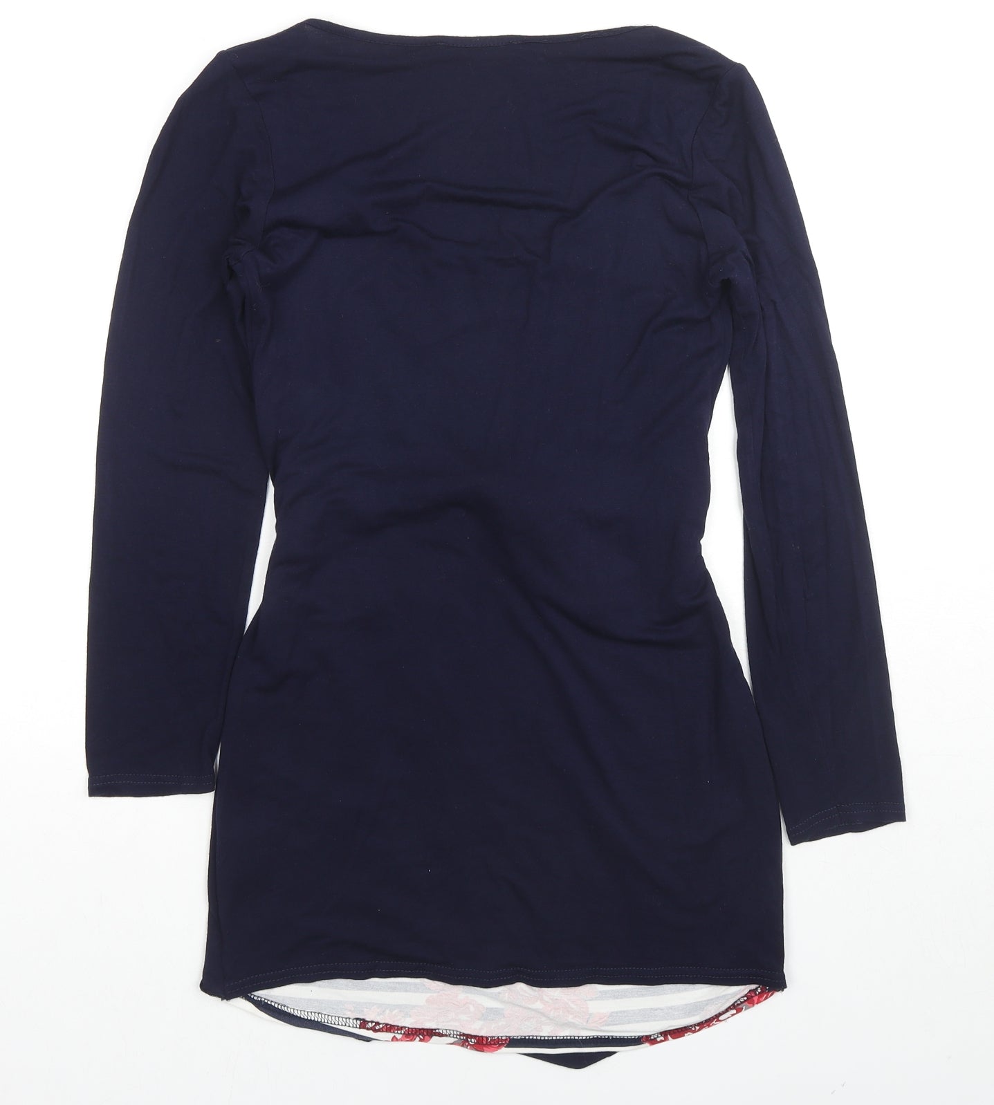 Jane Norman Womens Multicoloured Floral Viscose Basic Blouse Size 12 Scoop Neck - Cardigan Effect