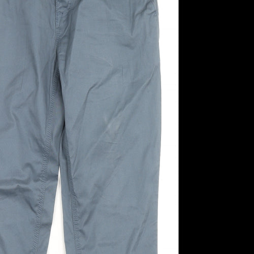 NEXT Mens Blue Cotton Trousers Size 34 in L30 in Regular Button