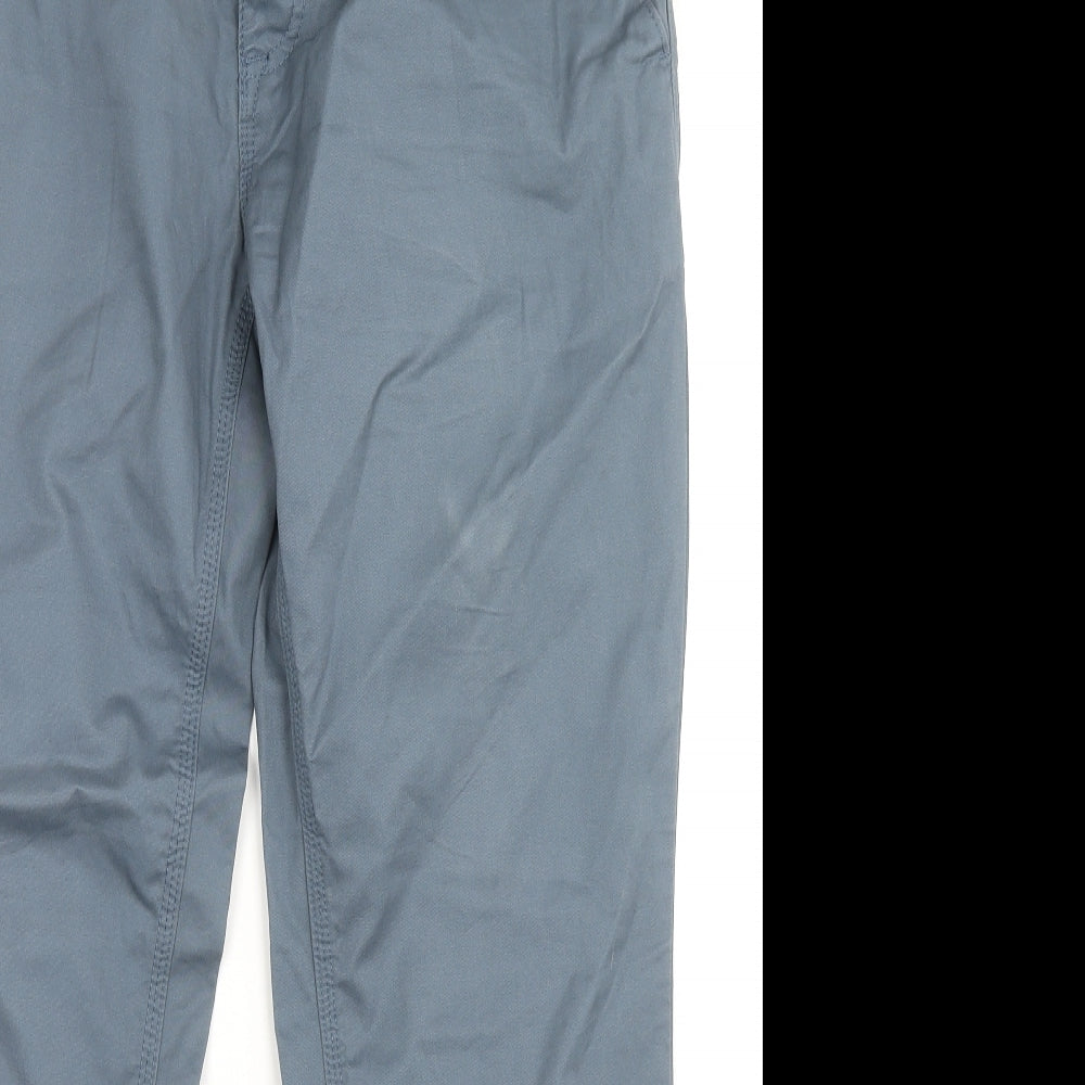 NEXT Mens Blue Cotton Trousers Size 34 in L30 in Regular Button