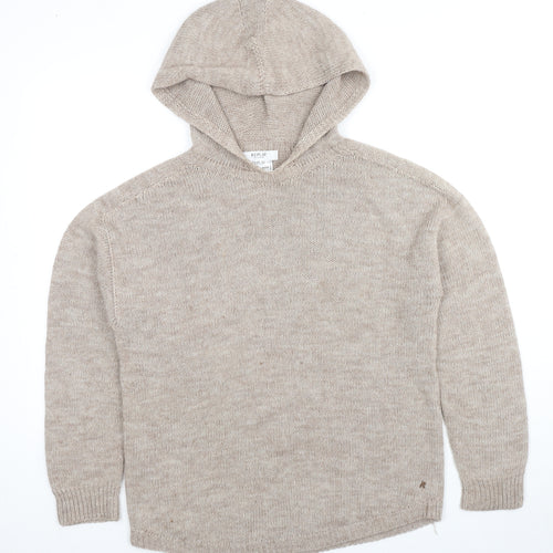 Replay Mens Beige Acrylic Pullover Hoodie Size M