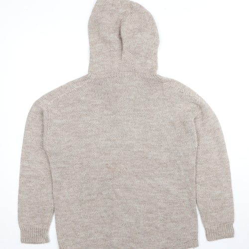 Replay Mens Beige Acrylic Pullover Hoodie Size M