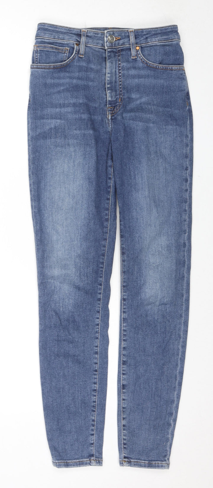 Never Denim Mens Blue Cotton Skinny Jeans Size S L28 in Regular Zip
