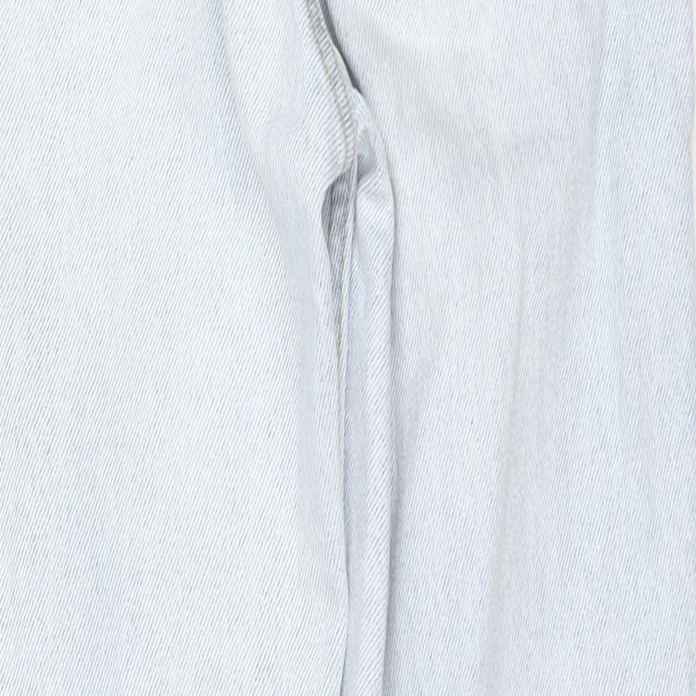 Pull&Bear Womens Blue Cotton Straight Jeans Size 4 L26 in Regular Zip