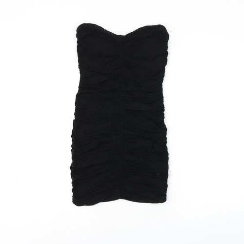 ASOS Womens Black Viscose Bodycon Size 10 Off the Shoulder Pullover