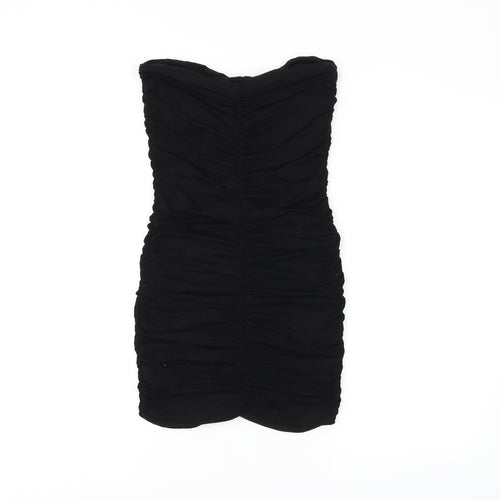 ASOS Womens Black Viscose Bodycon Size 10 Off the Shoulder Pullover