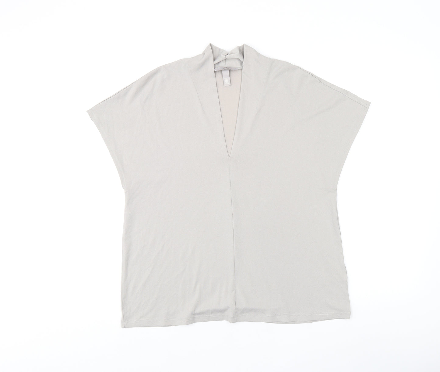 H&M Womens Grey Polyester Jersey T-Shirt Size M V-Neck