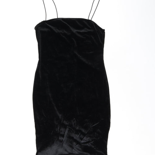 New Look Womens Black Polyester Bodycon Size 8 Off the Shoulder Pullover