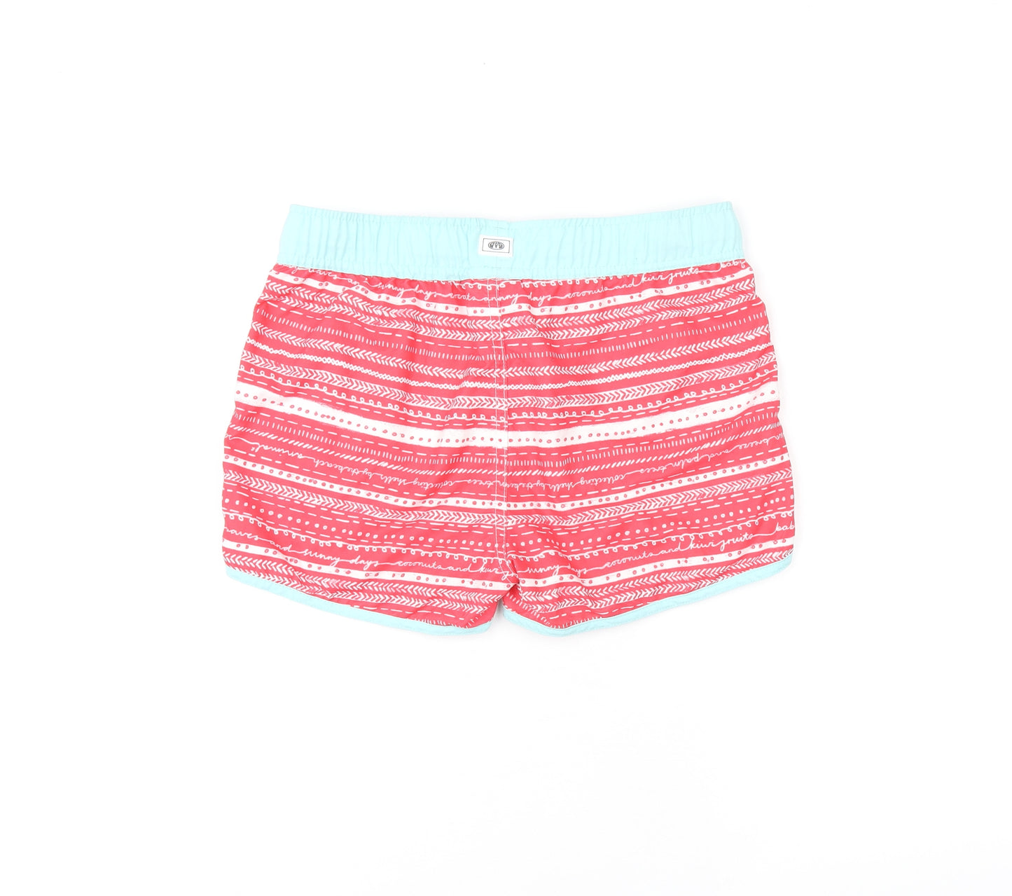 Animal Girls Red Geometric Polyester Sweat Shorts Size 11-12 Years Regular